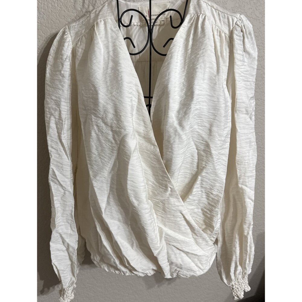 Anthropologie XXS Elegant Cream Long Sleeve Top NWT!